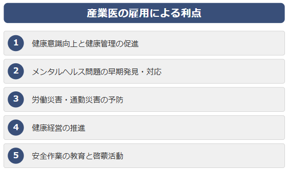 産業医雇用による利点