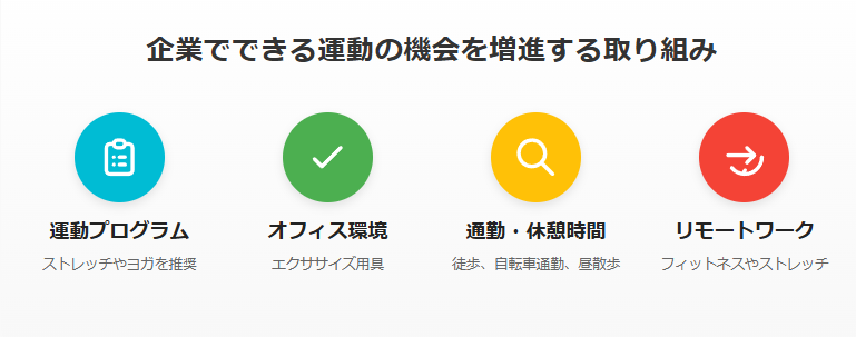 企業でできる運動増進の取り組み