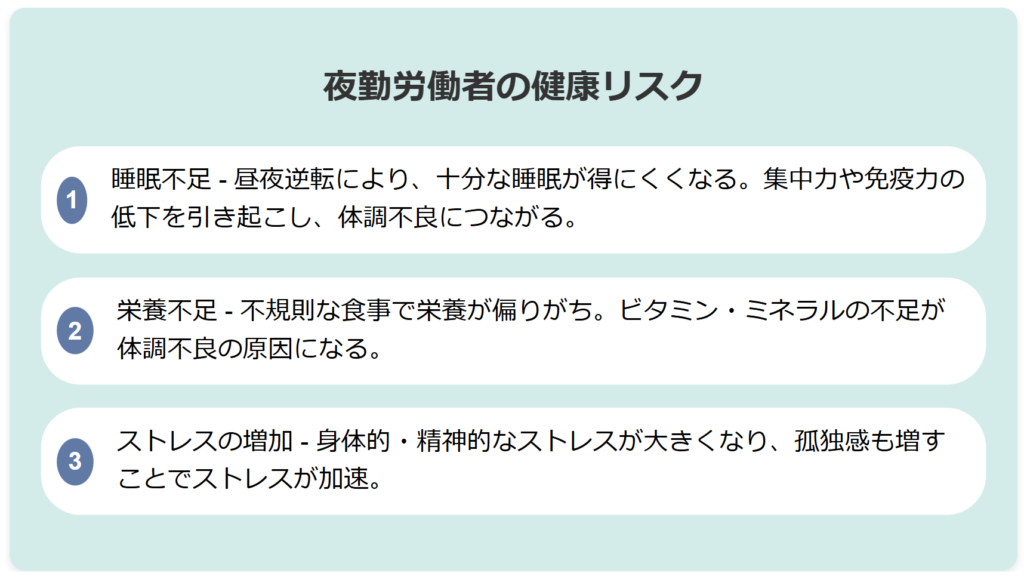 夜勤労働者の健康リスク