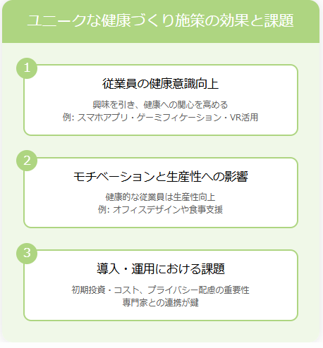 ユニークな健康づくり施策の効果と課題