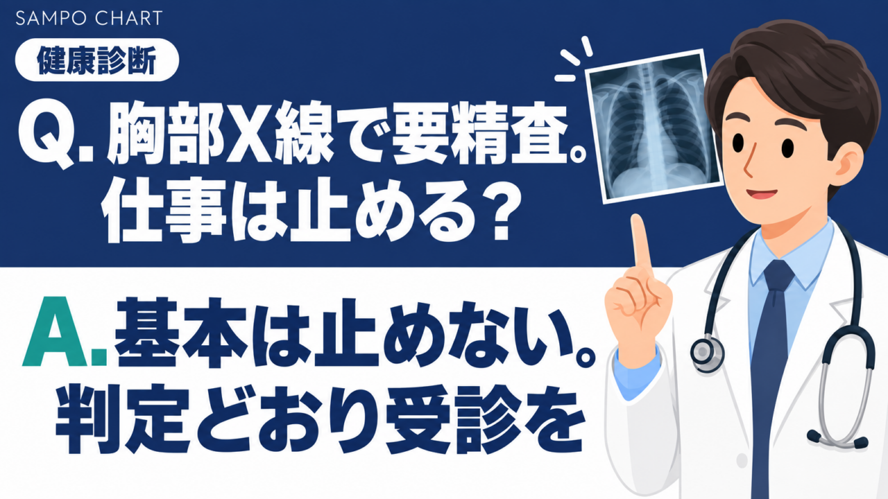 胸部X線の異常で就業制限は必要か、要精査・陰影ありの社員への対応を解説する記事のサムネイル