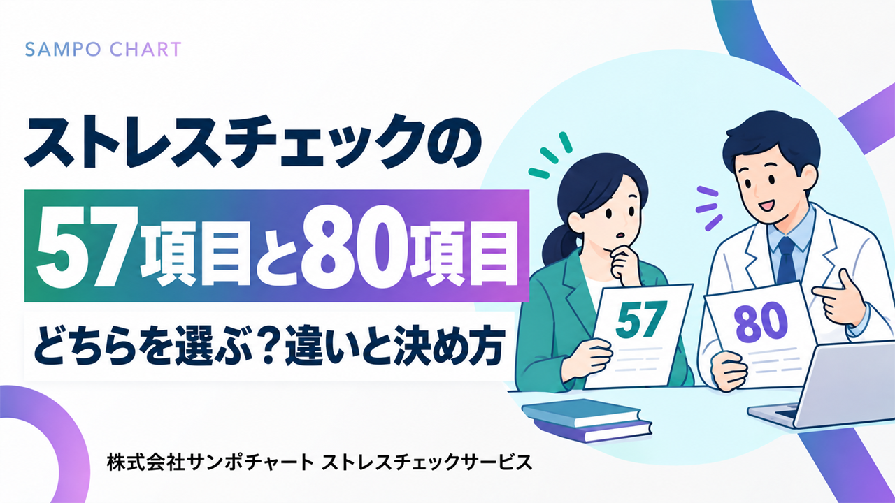 ストレスチェックの57項目と80項目の違いと選び方を解説する記事のサムネイル
